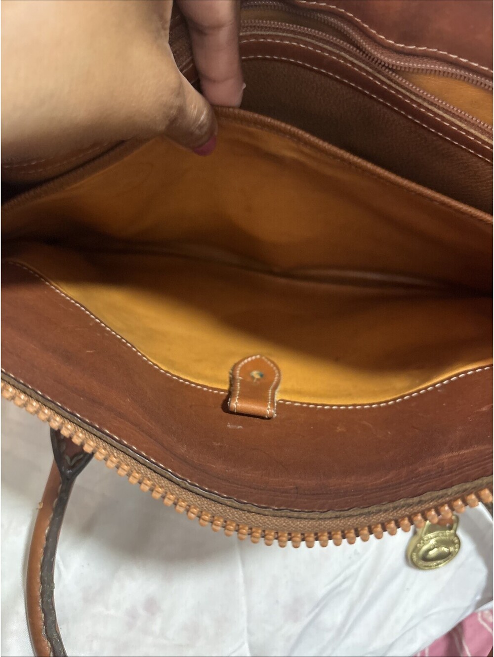 Dooney Bourke Women's Vintage Black and Brown Leather Satchel Bag - Picture 7 of 7